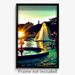 Pixel Art Poster - Unkempt Fountain (8 Bit Psychedelic Trippy Video Game Print)