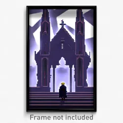 Pixel Art Poster - Drab Chantry (8 Bit Psychedelic Trippy Video Game Print)