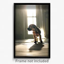 Pixel Art Poster - Webbed Puppy (8 Bit Psychedelic Trippy Video Game Print)