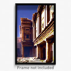 Pixel Art Poster - Aged Roman Architecture (8 Bit Psychedelic Video Game Print)