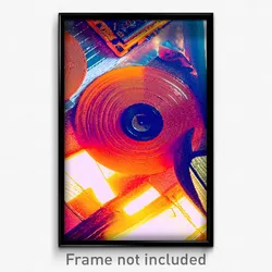 Pixel Art Poster - Orange Vinyl (8 Bit Psychedelic Trippy Video Game Print)