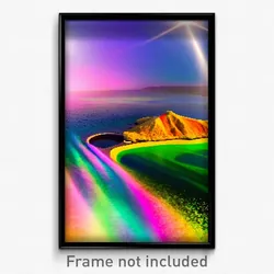 Pixel Art Poster - Multicolored Inlet (8 Bit Psychedelic Video Game Print)