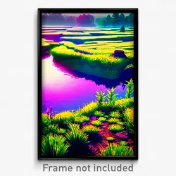 Pixel Art Poster - Vibrant Fen (8 Bit Psychedelic Trippy Weird Video Game Print)