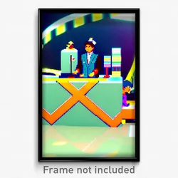 Pixel Art Poster - Animated Dais (8 Bit Psychedelic Trippy Video Game Print)