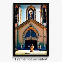 Pixel Art Poster - Rundown Church (8 Bit Psychedelic Trippy Video Game Print)