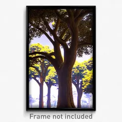 Pixel Art Poster - Enormous Trees (8 Bit Psychedelic Trippy Video Game Print)