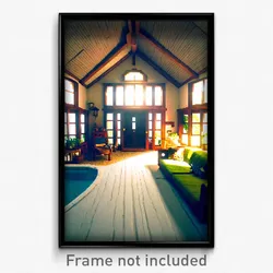Pixel Art Poster - Authentic House (8 Bit Psychedelic Trippy Video Game Print)