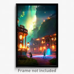 Pixel Art Poster - Enchanted University (8 Bit Psychedelic Video Game Print)