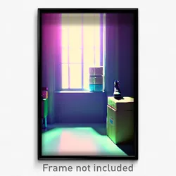 Pixel Art Poster - Distant Shoebox (8 Bit Psychedelic Trippy Video Game Print)