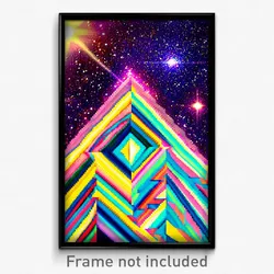 Pixel Art Poster - Zigzag Galaxy (8 Bit Psychedelic Trippy Video Game Print)