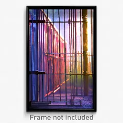 Pixel Art Poster - Electric Stockade (8 Bit Psychedelic Trippy Video Game Print)