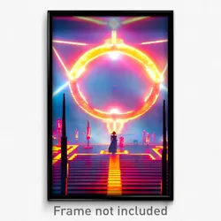 Pixel Art Poster - Electric Sanctuary (8 Bit Psychedelic Video Game Print)