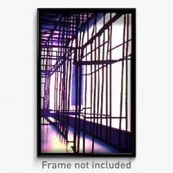 Pixel Art Poster - Complex Wire Frame High School (8 Bit Video Game Print)