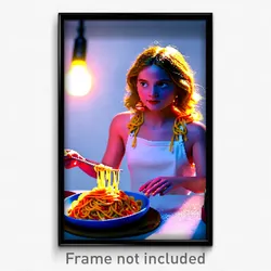 Pixel Art Poster - Interesting Spaghetti (8 Bit Psychedelic Video Game Print)