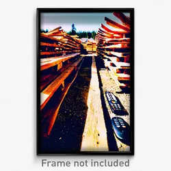 Pixel Art Poster - Remote Lumber Yard (8 Bit Psychedelic Video Game Print)