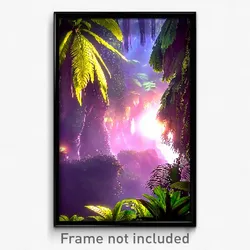 Pixel Art Poster - Fantastic Rainforest (8 Bit Psychedelic Video Game Print)