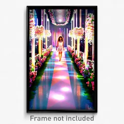 Pixel Art Poster - Flowery Catwalk (8 Bit Psychedelic Trippy Video Game Print)