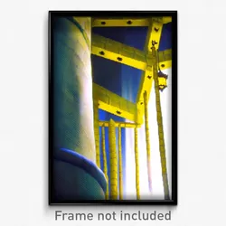 Pixel Art Poster - Yellow Portcullis (8 Bit Psychedelic Trippy Video Game Print)
