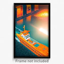 Pixel Art Poster - Orange Cruise (8 Bit Psychedelic Trippy Video Game Print)