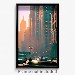 Pixel Art Poster - Humongous New York (8 Bit Psychedelic Video Game Print)