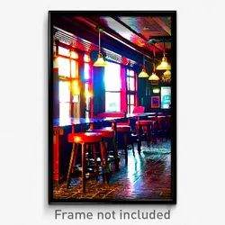 Pixel Art Poster - Interesting Pub (8 Bit Psychedelic Trippy Video Game Print)