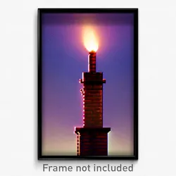 Pixel Art Poster - Zealous Chimney (8 Bit Psychedelic Trippy Video Game Print)