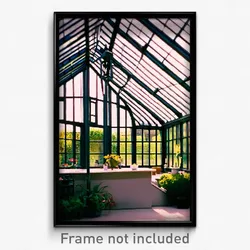 Pixel Art Poster - Stylish Conservatory (8 Bit Psychedelic Video Game Print)