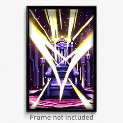 Pixel Art Poster - Distorted Throne (8 Bit Psychedelic Trippy Video Game Print)