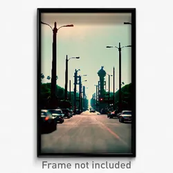 Pixel Art Poster - Famous Avenue (8 Bit Psychedelic Trippy Video Game Print)