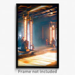 Pixel Art Poster - Glamorous Forge (8 Bit Psychedelic Trippy Video Game Print)