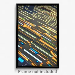 Pixel Art Poster - Giant Stock Trading Floor (8 Bit Video Game Print)