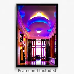 Pixel Art Poster - Unusual Hotel Lobby (8 Bit Psychedelic Video Game Print)