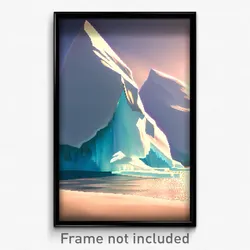 Pixel Art Poster - Faraway Iceberg (8 Bit Psychedelic Trippy Video Game Print)