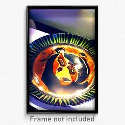 Pixel Art Poster - Mysterious Mexican Plate (8 Bit Psychedelic Video Game Print)