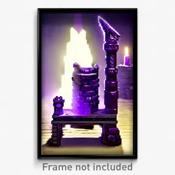 Pixel Art Poster - Purple Forge (8 Bit Psychedelic Trippy Video Game Print)
