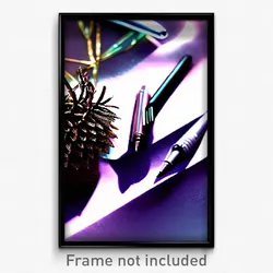 Pixel Art Poster - Metallic Pen (8 Bit Psychedelic Trippy Video Game Print)