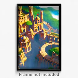 Pixel Art Poster - Whopping Stronghold (8 Bit Psychedelic Video Game Print)