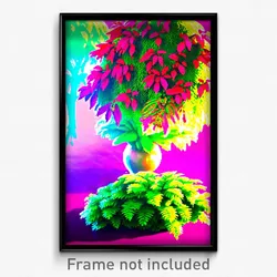 Pixel Art Poster - Vibrant Bush (8 Bit Psychedelic Trippy Video Game Print)
