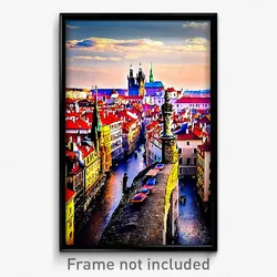 Pixel Art Poster - Realistic Prague (8 Bit Psychedelic Trippy Video Game Print)