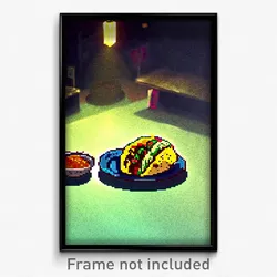 Pixel Art Poster - Murky Taco (8 Bit Psychedelic Trippy Weird Video Game Print)