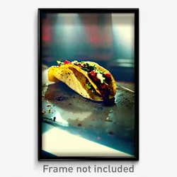 Pixel Art Poster - Grimy Taco (8 Bit Psychedelic Trippy Weird Video Game Print)