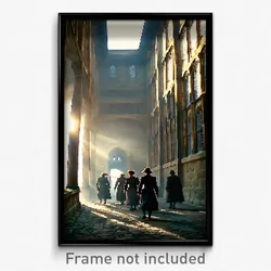 Pixel Art Poster - Impressive Almshouse (8 Bit Psychedelic Video Game Print)