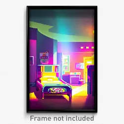 Pixel Art Poster - Puny Hospice (8 Bit Psychedelic Trippy Video Game Print)