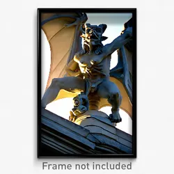 Pixel Art Poster - Elaborate Gargoyle (8 Bit Psychedelic Video Game Print)
