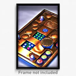 Pixel Art Poster - Bronze Board Game (8 Bit Psychedelic Trippy Video Game Print)