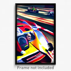 Pixel Art Poster - Brisk Racecar (8 Bit Psychedelic Trippy Video Game Print)