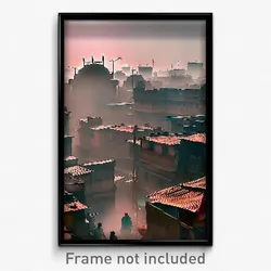 Pixel Art Poster - Murky Indian City (8 Bit Psychedelic Trippy Video Game Print)