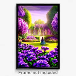 Pixel Art Poster - Violet Garden (8 Bit Psychedelic Trippy Video Game Print)