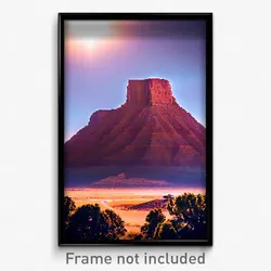Pixel Art Poster - Wide Butte (8 Bit Psychedelic Trippy Weird Video Game Print)