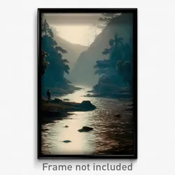 Pixel Art Poster - Muted Brook (8 Bit Psychedelic Trippy Weird Video Game Print)